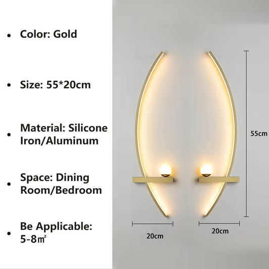 Modern LED Wall Lamps Minimalist Stripes Decorative Wall Sconce for Bedroom Bedside Home Living Room Background Lighting Luster